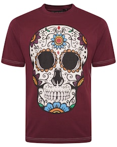 KAM Coloured Skull T-Shirt Pflaume